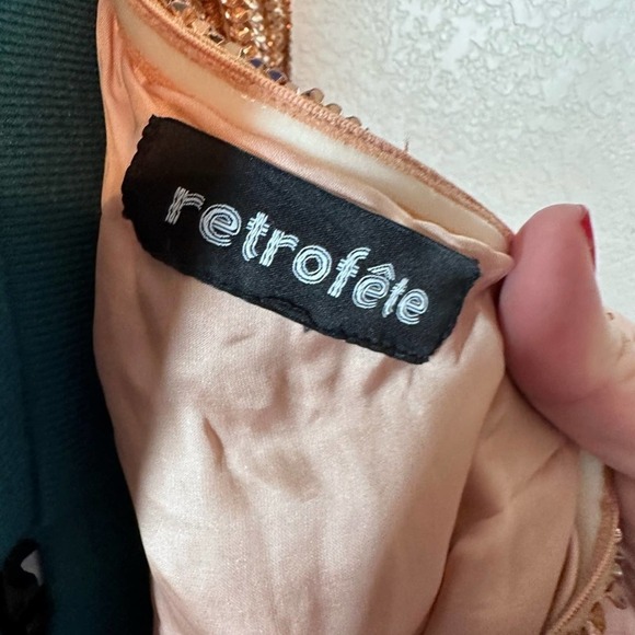 Retrofete ELLA SEQUIN ONE SHOULDER SEQUIN DRESS IN BRONZE - Picture 7 of 14